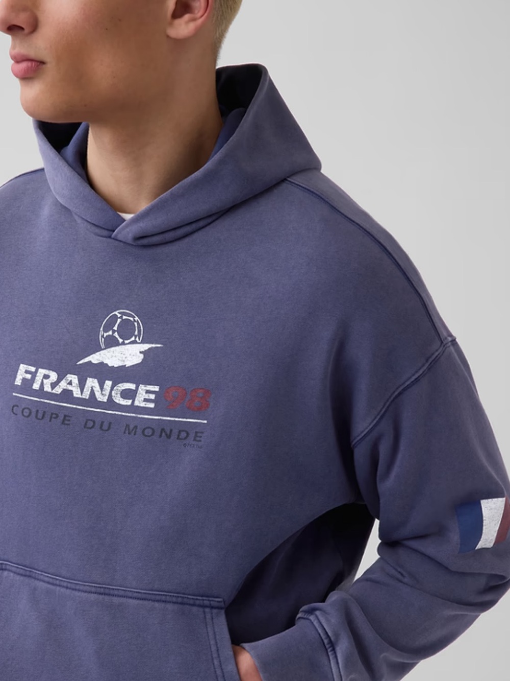 New! GAP ⚽️🥅🇫🇷France 98 Graphic Oversized Hoodie UNISEX size M - Picture 6 of 7